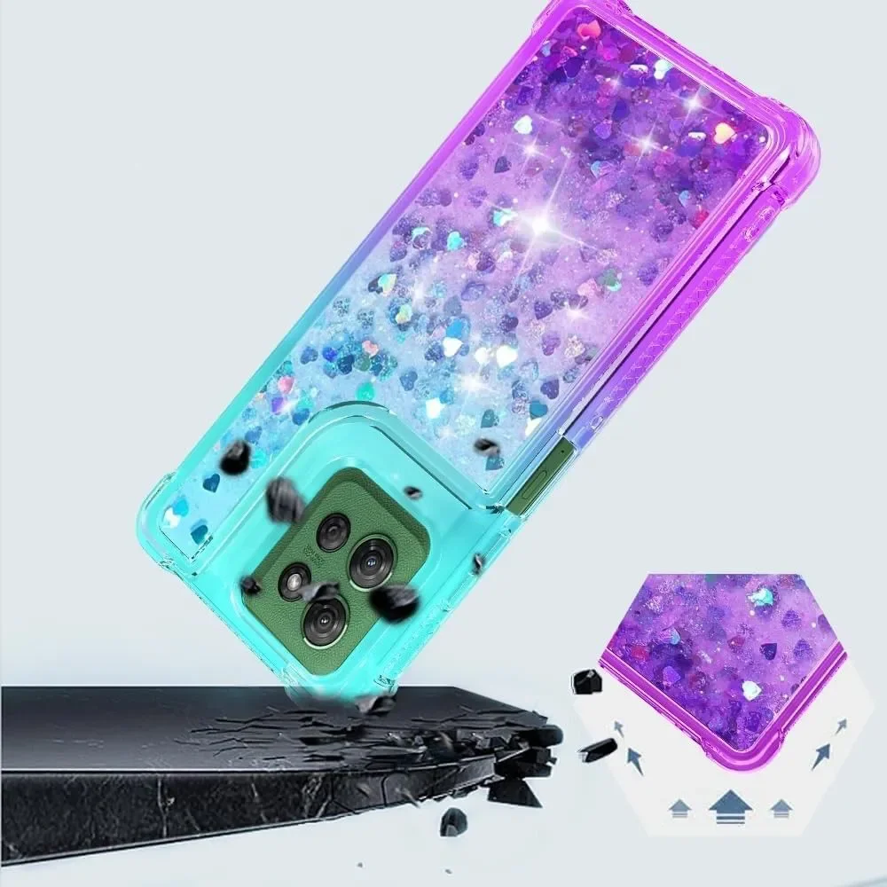 Moto G Play 5G 2025 / G Power 5G 2025 Case - Glitter Liquid Teal Purple + Screen